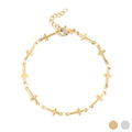 18K Gold PVD Stainless Steel Cross Chain Bracelet: Gold