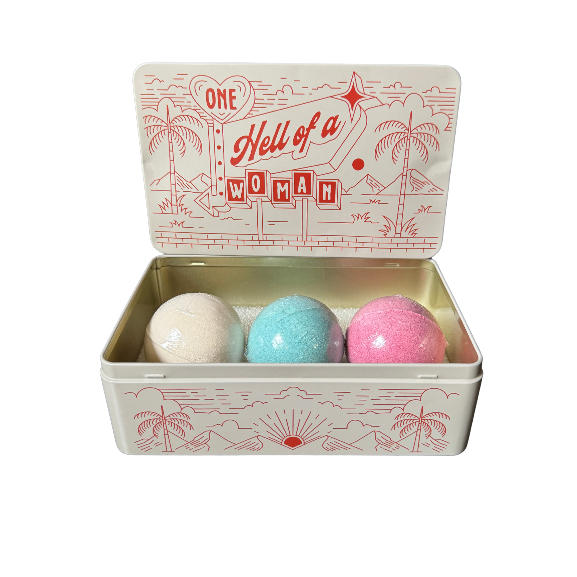 One Hell Of A Woman Bath Bomb Set in Reusable Tin Box