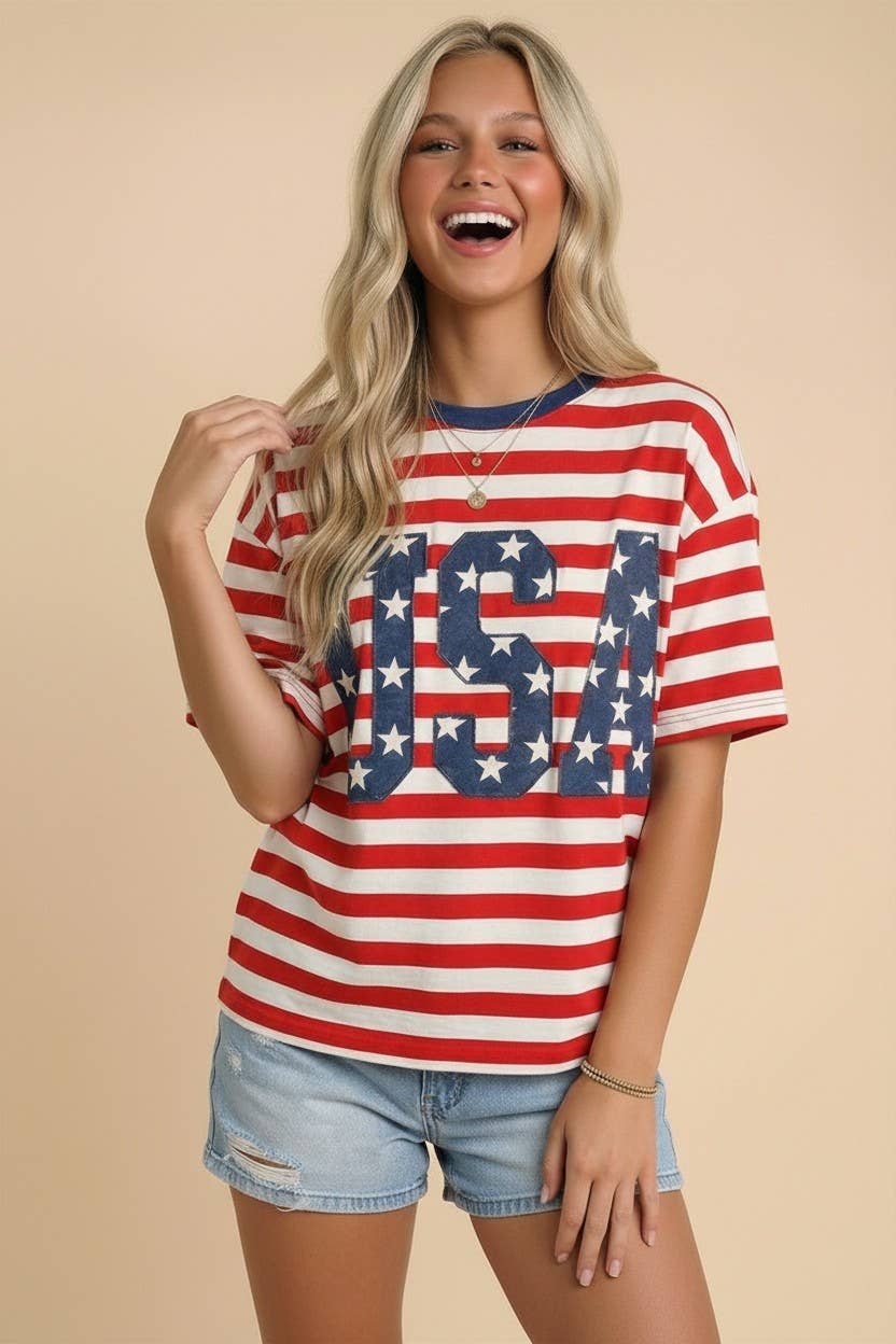 USA 250th Anniversary Commemorative Oversized STRIPE Tee