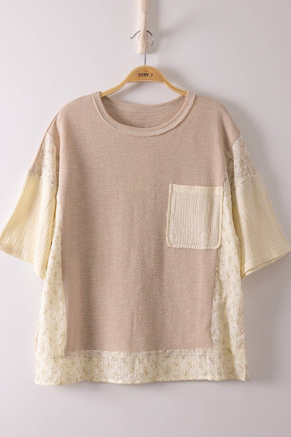 Oversized Mixed Media Knit Top