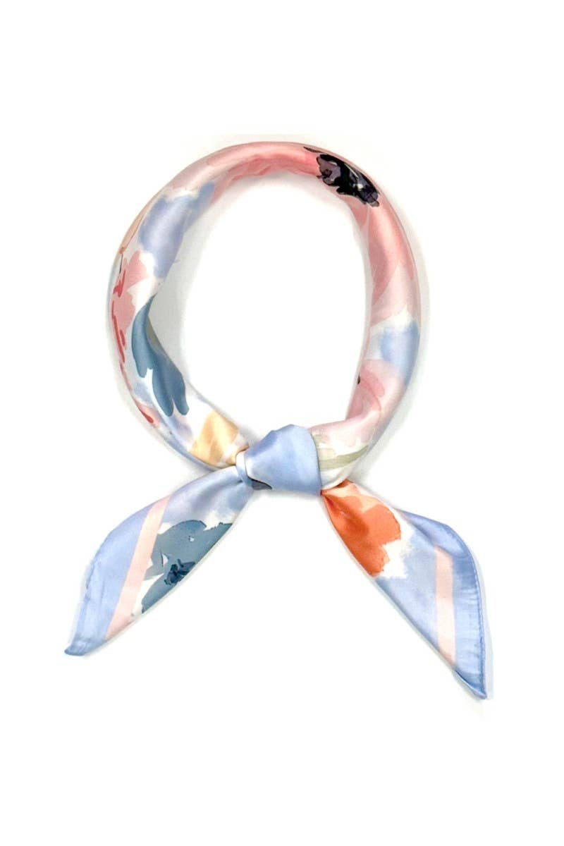 Floral Pattern Square Bandana Scarf