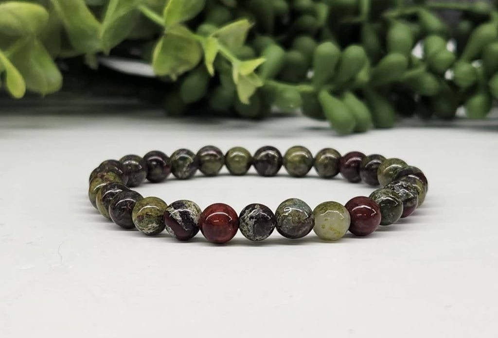 Dragon Bloodstone Stretchable Gemstone Bracelet 6mm Beads