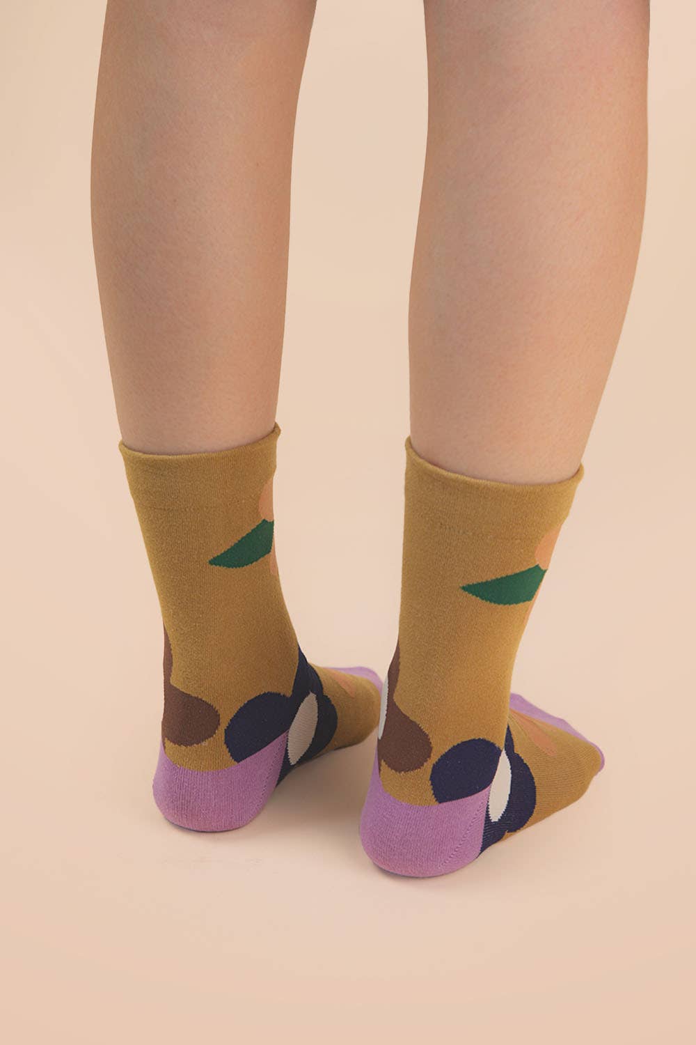 Multi color floral print socks