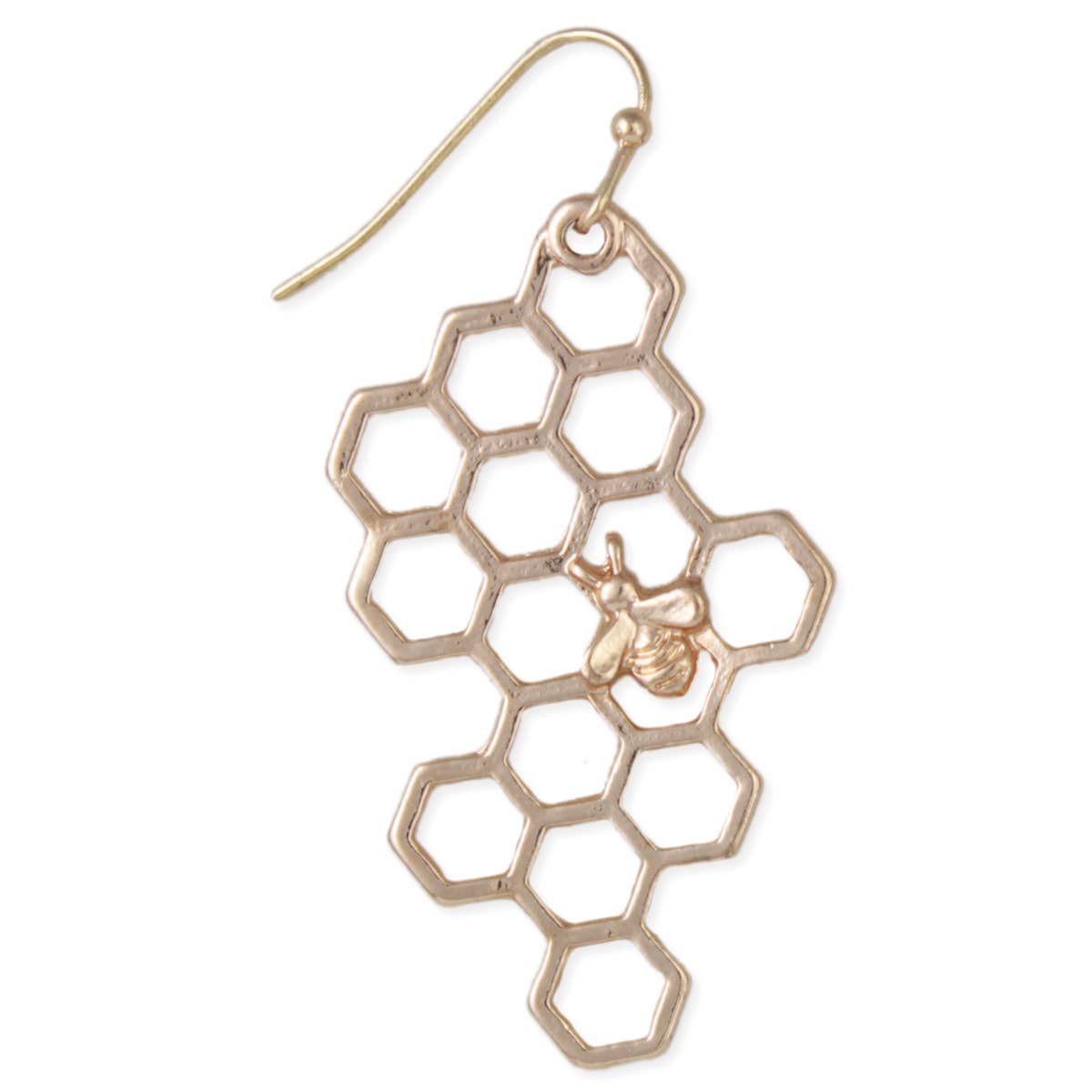 Buzzworthy Gold Honeycomb Bee Earrings