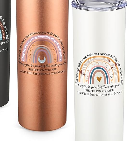 20oz Stainless Steel Motivational Tumbler with Lid & Straw