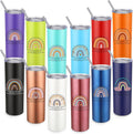 20oz Stainless Steel Motivational Tumbler with Lid & Straw