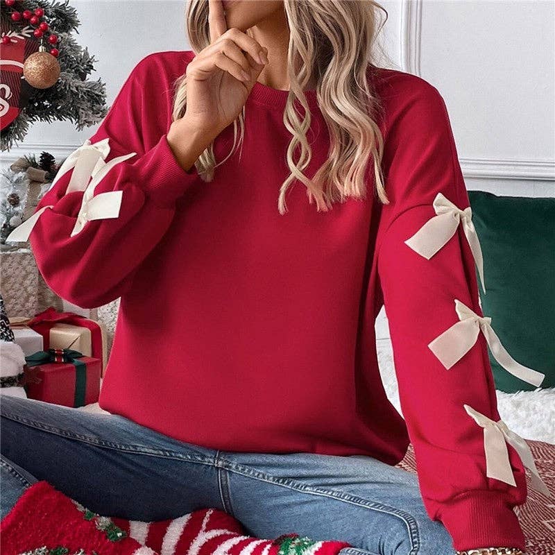 Round Neck Bow Tie crewneck
