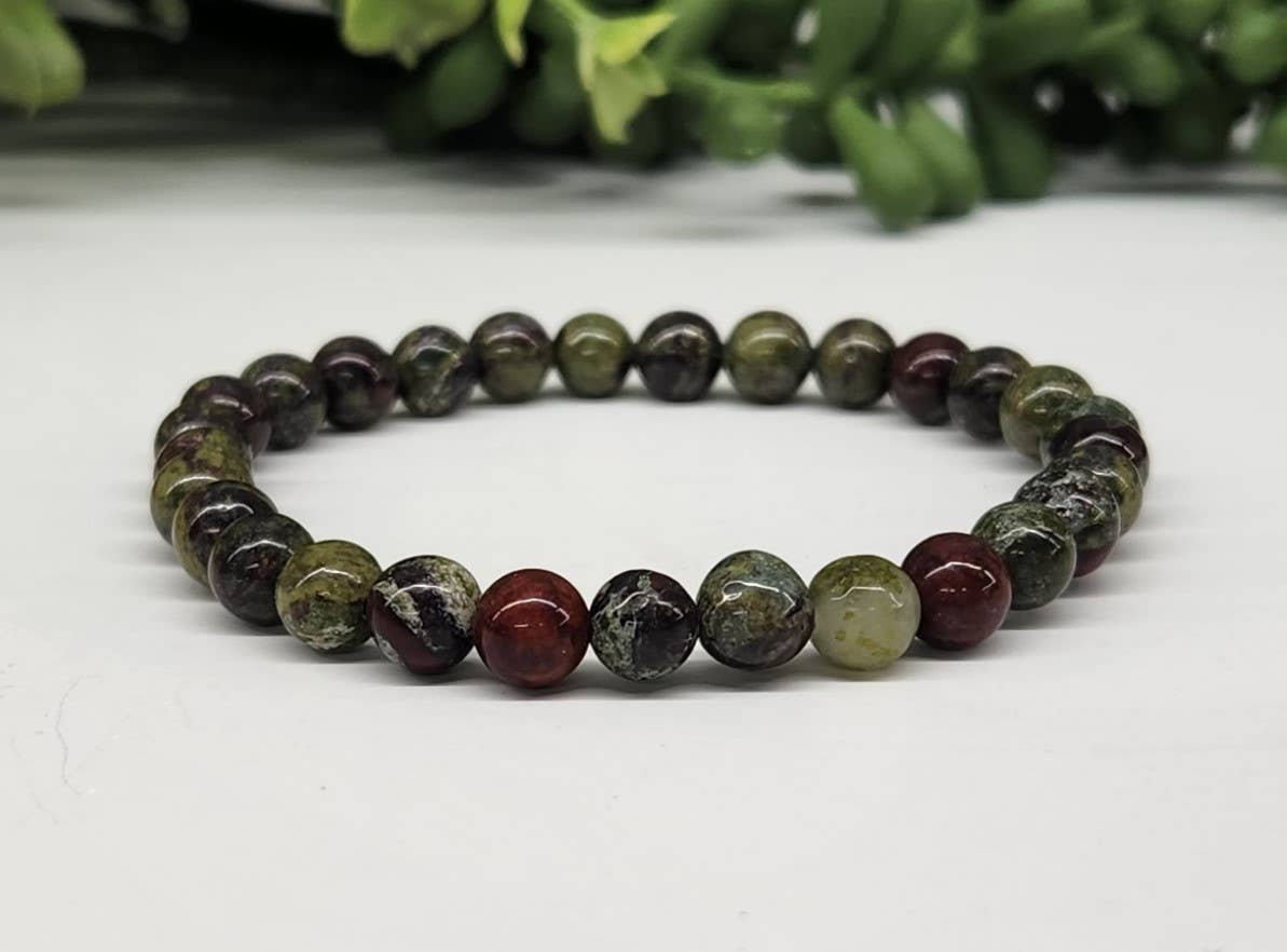 Dragon Bloodstone Stretchable Gemstone Bracelet 6mm Beads